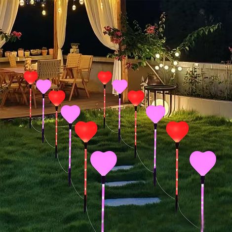 Luminaire Solaire En Forme De Cœur - Étanche Ip55 - Pour Jardin Extérieur Terrasse Cour - 1 Pièce (1/5)