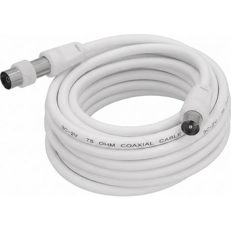 Prolongación para televisión - vídeo de 3 m. conector de 9,5 mm blanco. (1/5)