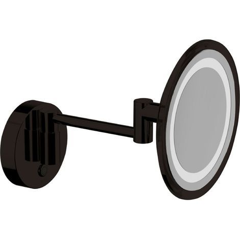 Inda - 3x runder Vergrößerungsspiegel mit LED-Wandleuchte, My Mirror schwarz
