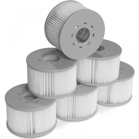 -Lot de 6 cartouches filtrantes pour spa gonflable MSPA - Blanc (1/2)