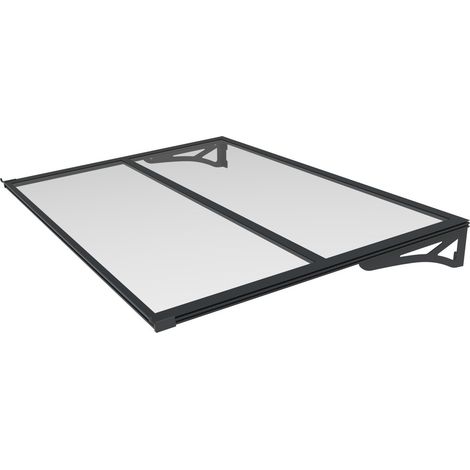 TrendLine Vordach Bordeaux Aluminium schwarz 140 x 90 x 14,8 cm (1/2)