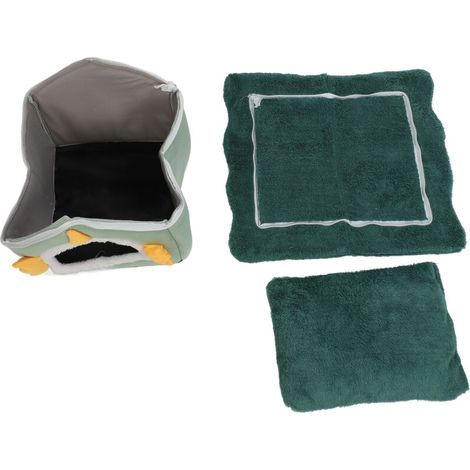 Lit pour animaux de compagnie doux et isolant – Grotte amovible en peluche pour chat, hamster, lapin ou raton laveur – Taille S (1/5)