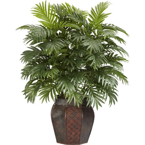 Palmier Areca Naturel avec Vase en Soie Artificielle Vert 106,7 x 27,9 x 27,9 cm (1/5)