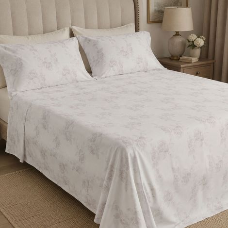 Funda nórdica matrimonial Sadamapa, con funda de almohada, de satén, lavable a máquina, 300x250 cm blanco crema