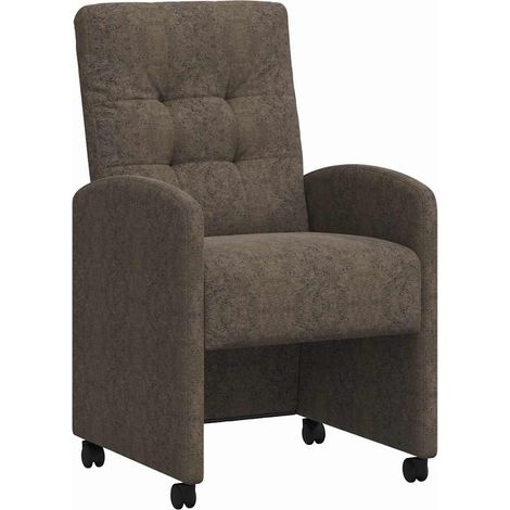 Maison Exclusive - Esszimmerstühle mit Rollen 2 pcs Dunkelgrau 58