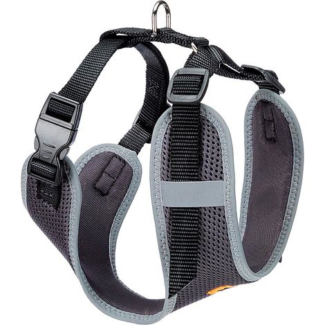 Ferplast NIKITA P Pettorina per cani in nylon traspirante con cuciture riflettenti. Varie misure e colori.. Variante S - Misure: A: 24-31 cm B: 30-41 cm 15 mm - Nero