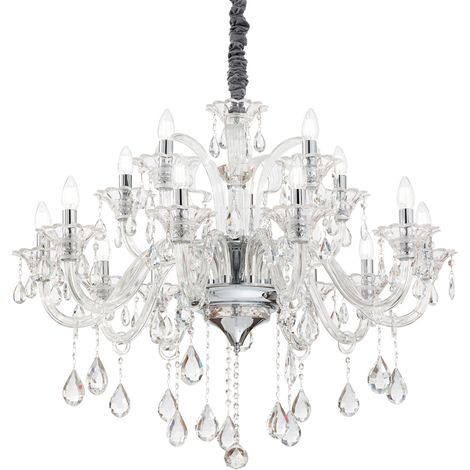 Lampadario Classico Colossal Metallo-Cristallo Trasparente 15 Luci E14 (1/3)