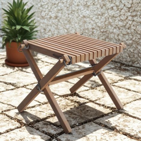 Mesa baja de jardín de teca gris Relax