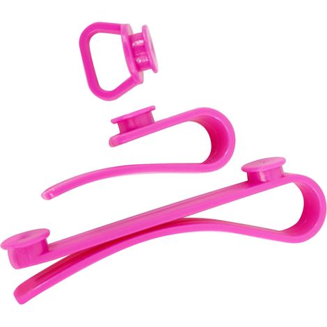 Lot de 3 crochets pour sac de plage (tailles S, M et L) - Support pour porte-clés, lunettes de soleil, serviette, portefeuille, écouteurs - Rose rouge (1/5)