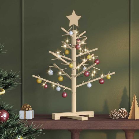 vidaXL Árbol de Navidad de madera Natural 75 cm Madera maciza de pino (1/5)