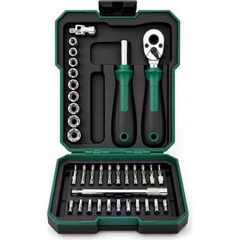 1/2 socket set and hex bit set 35 pieces car mechanics