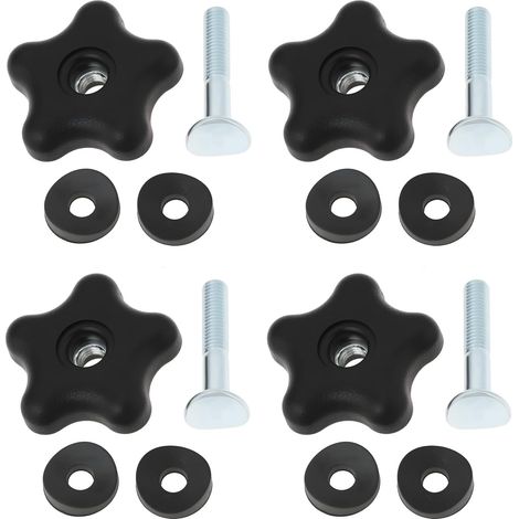 Juego de 4 pomos y tornillos para mangos, compatibles con cortacéspedes. (1/5)