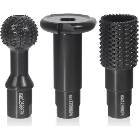 Set de 3 Fraise à Bois - Disques Meuleuse Sculpture Bois, Burrs Rotatifs, Gouge et Ciseaux à Bois pour Meuleuses 115/125 - Outils de Coupe,Menuiserie Outillage