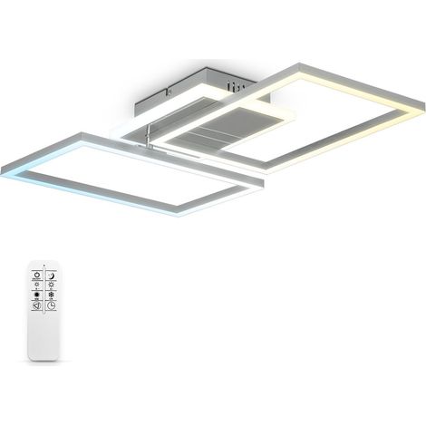 B.K.Licht 40 Watt soffitto LED I girevole I temperatura di colore infinitamente variabile I infinitamente dimmerabile I timer I funzione luce notturna I telecomando I soffitto LED I alluminio spazzola
