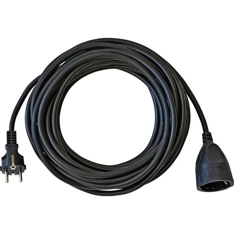 Brennenstuhl BAT Kunststoff-Verlängerung mit Schutzkontakt-Stecker (Verlängerungskabel für innen mit 10m Kabel) schwarz (1/2)