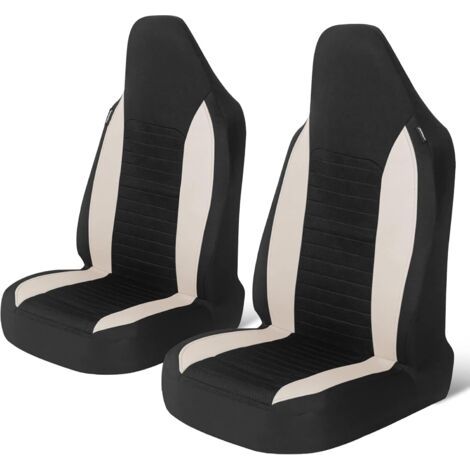 Housses de siège avant de voiture, 2 pièces, protections de siège de voiture universelles pour voitures, camions, SUV,Beige (1/5)