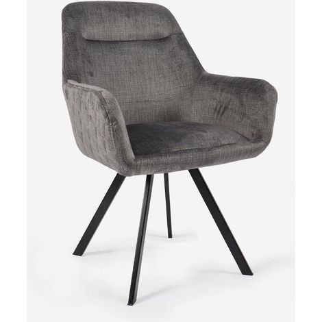 Samt-Sessel mit Metallgestell Radiana - Grau