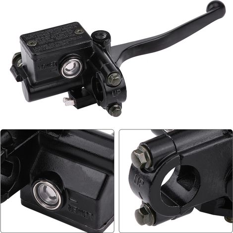 Maître-cylindre de frein droit universel pour moto ATV Kawasaki KL600 KLR250 650 300 400 450, compatible remplacement, pièce robuste, finition argentée, kit complet avec réservoir, haute performance, (1/5)