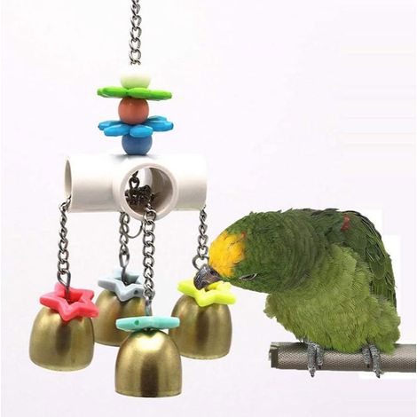 Cloche à suspendre pour perroquet, jouet coloré à mâcher pour oiseaux, jouet à mâcher pour perruche, calopsitte, conure (1/5)