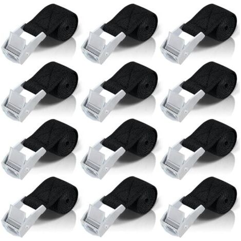 Sangles d'arrimage 1M, 8 pièces de sangles à cliquet avec attaches en alliage de zinc pour la fixation des supports de moto/vélo