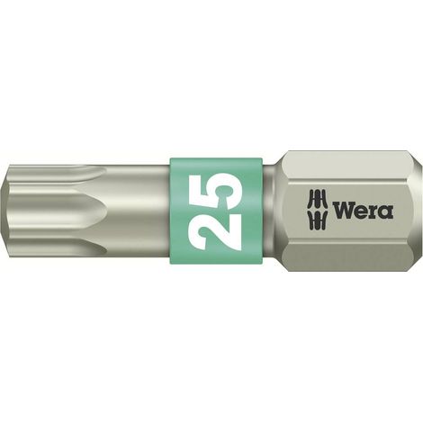 Wera 3867/1 TS TX 25 X 25 MM 05071035001 Inserto Torx T 25 Acciaio inox D 6.3 1 pz.
