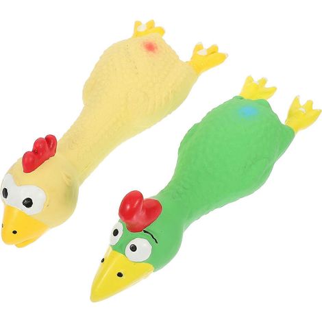Jouet en latex pour chien, pour le nettoyage des molaires, lot de 2 jouets à mâcher en forme de poulet (1/5)