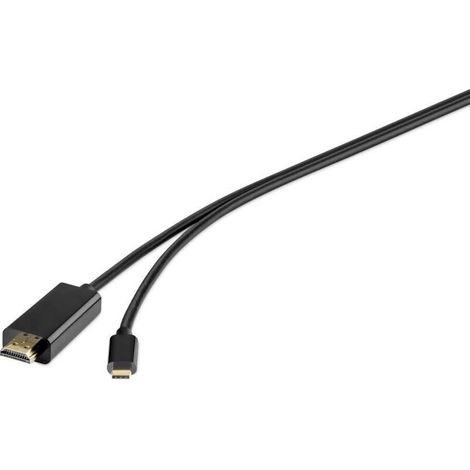 Câble adaptateur USB-C® / HDMI USB-C® mâle, Fiche mâle HDMI-A 1.80 m noir RF-4535910 Câble d'afficheur USB-C® A840332 (1/3)