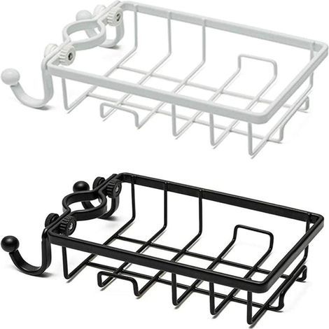Cuisine Robinet Éponge Éponge Savon Vidange Tissu Boîte De Rangement Savon Sèche-Serviettes Étagère Bouchon(2Pcs,Blanc et Noir) (1/5)