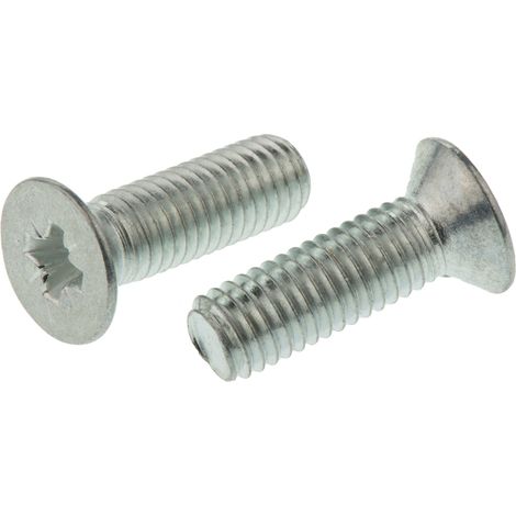 Rs Pro – Vis à métaux M5 tête fraisée Pozidriv en acier galvanisé – Longueur 16mm – Lot de 100 – Pour fixation solide et durable