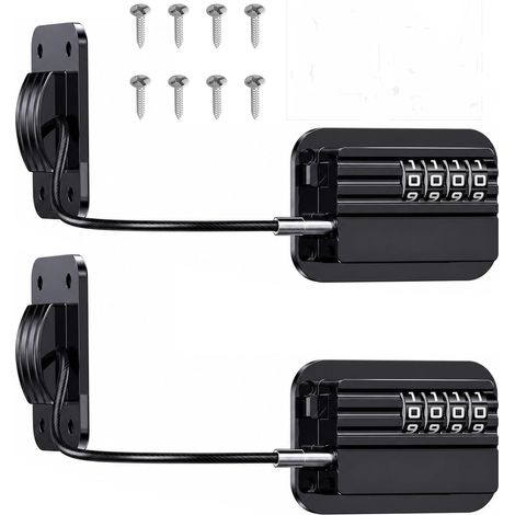 Verrou Réfrigérateur Avec Code Cadenas Frigo Porte Sans Perçage pour Tiroir 2pcs (1/5)