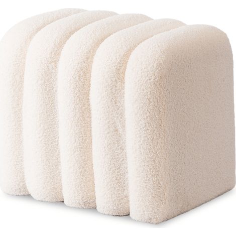 Pouf in carbonio imbottito, seduta color crema, moderno (1/5)