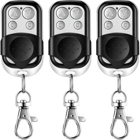 Paquete de 3 mandos a distancia para puertas de garaje, 433 MHz, clonación universal, compatibles con transmisores portátiles Marantec e interruptores de luz para automóviles. (1/5)