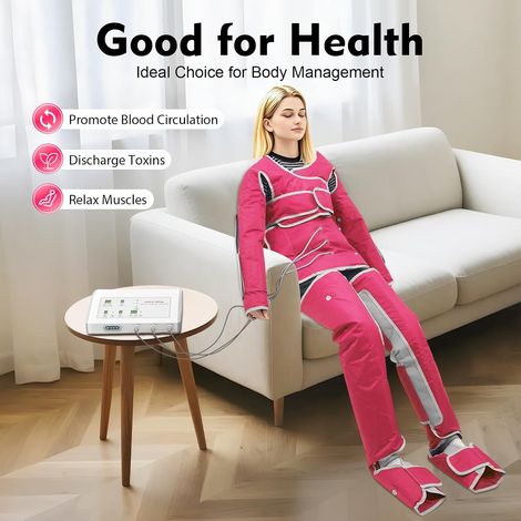 Système de drainage lymphatique, masseur d'air 600 W, appareil lymphatique, masseur, jambes, pieds, taille, bras, perte de poids, appareil lymphatique, masseur, pressothérapie
