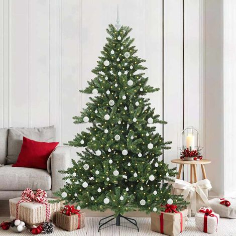Künstlicher klappbarer Weihnachtsbaum Grün 210 cm PVC und Stahl
