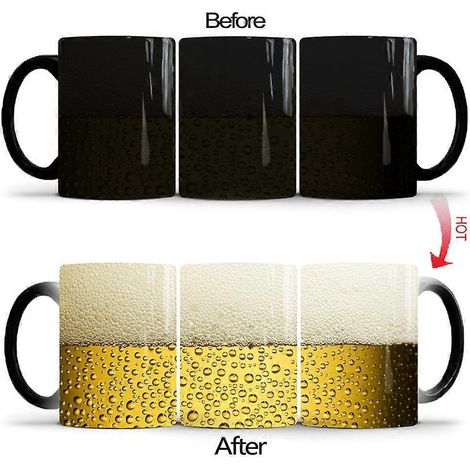 Tasses en céramique à bière à couleur changeante, mugs à café au lait, cadeaux pour étudiants et amis. (1/4)