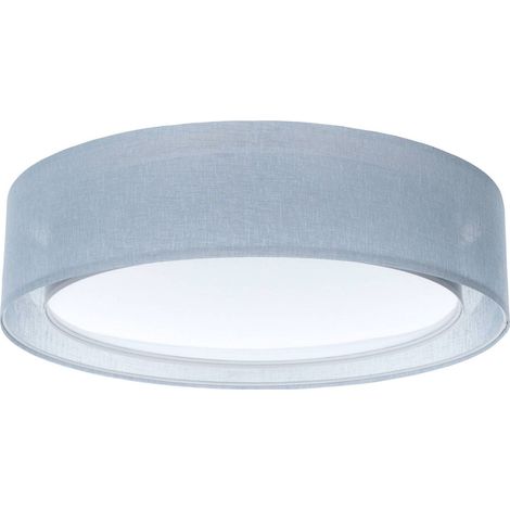Plafonnier double tissu lumière douce pour salon contemporain - Ø 60 cm - H16 cm (1/5)