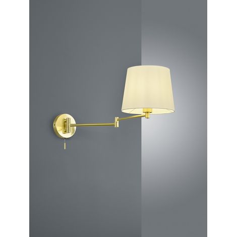 Applique Murale à Bras Flexible Laiton Blanc Abat-Jour Lyon Trio Lighting
