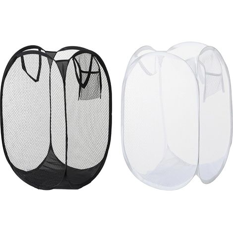 Lot de 2 paniers à linge pop up avec anse Grand panier à linge pliable Sac à linge pliable flexible Camping Panier à linge pliable Panier à linge pliable Respirant (1/5)