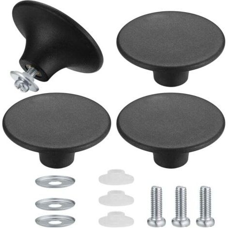 4-teiliges Set Topfdeckelknöpfe – Schwarz, Topfdeckelknöpfe, universeller Küchentopfgriff aus robustem Edelstahl