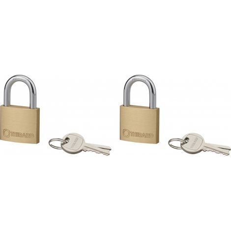 Set di 2 lucchetti TYPE 1+ 40 mm a chiave uguale, 4 chiavi – THIRARD (1/3)
