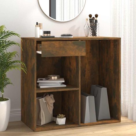 Armoire cosmétique avec tiroir, bois d’ingénierie chêne fumé, 80 x 40 x 75 cm - PANGIVO (1/5)