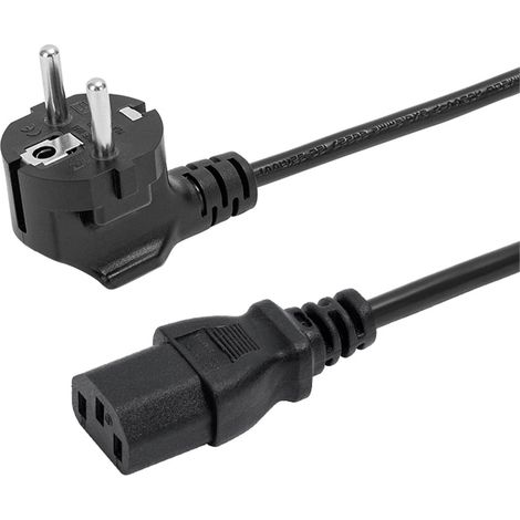 Câble d'alimentation Universel - Cordon Secteur PC 3 Broches (Schuko vers IEC C13) 250V 16A pour Ordinateur de Bureau, Écran, TV, Micro-Ondes- Rallonge Électrique Robuste (1.5M) (1/5)