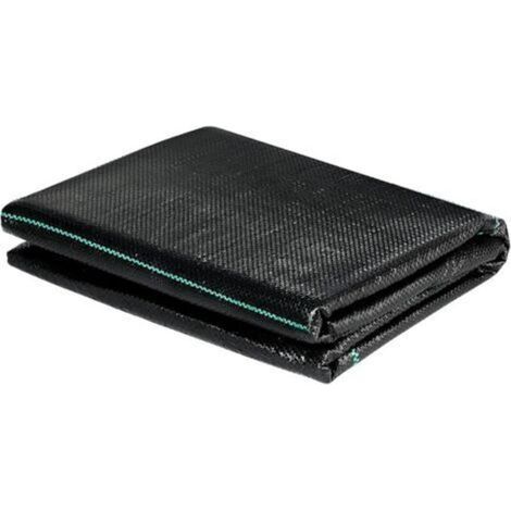 90g/1 pied carré，Toile de paillage , Géotextile, Toile de contrôle des mauvaises herbes dans le jardin, Tapis noir agricole, Inhibiteur de racines, Contrôle des mauvaises herbes, Toile perméable à l'e (1/4)