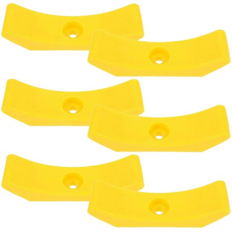 Support pour haltères jaune, stable et idéal pour une utilisation à domicile (6 pièces en plastique). (1/5)