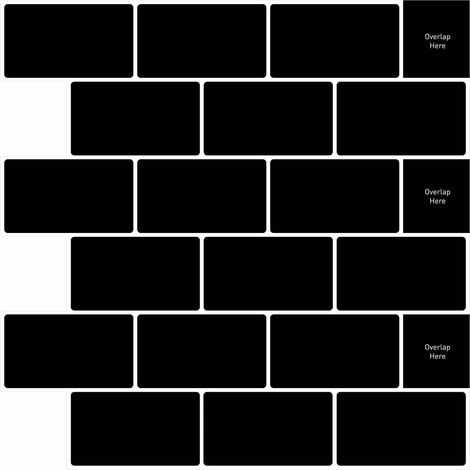 vidaXL Carreau de métro 10 pcs Noir 30 x 30 cm Polyuréthane et PET