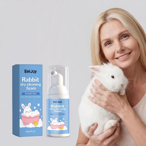 Mousse nettoyante pour lapins - Douce et non irritante, hydratante pour le pelage et la peau - Shampoing et après-shampoing pour lapins - 30 ml (1/5)