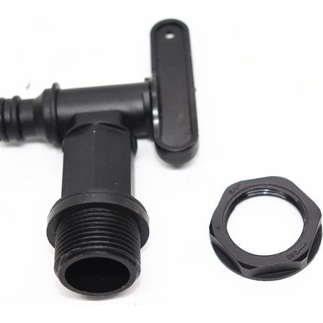 BEBUSINGOTO Kunststoff-Tankhahn, IBC-Wasserspeicherbox-Adapter, Gartenschlauch-Wasserhahn-Adapter, für Regenwassersammler, Kraftstofftank (Kunststoff) (1/4)