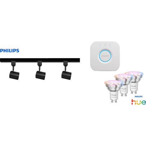 Philips LED Leuchten 3er Spot Zilo Easy Link + Smart-Home schwarz 100 cm warmweiß-kaltweiß RGB Deckenlampe