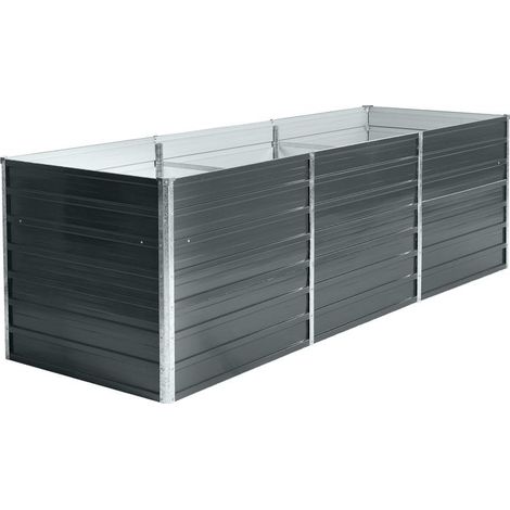 Hochbeet Pflanzbeet Metall Gemüsebeet Pflanzkasten Stahl Beet Blumenbeet Garten RAL7016 (Anthrazitgrau) / 240x80x77 cm (1/5)
