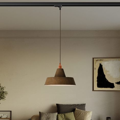 Creative Cables - Candeeiro suspenso com abajur em cerâmica Trilho industrial - lâmpada não incluída